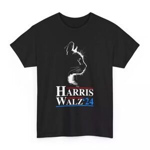 Harris Walz 2024 Election Cat T Shirt Tee Size Large